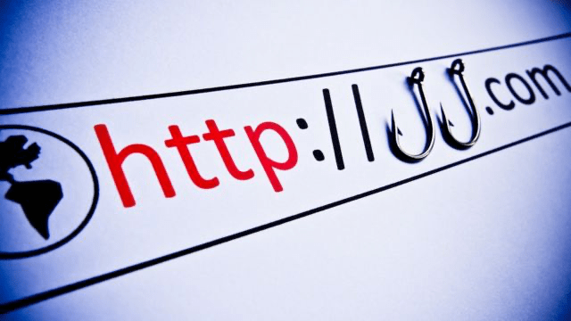 Un gráfico que muestra un enlace de internet con la palabra 'http://' en rojo y un anzuelo, simbolizando la amenaza del phishing.
