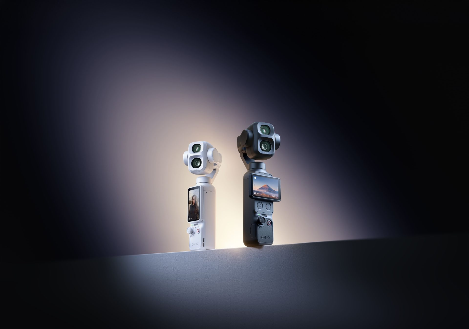 DJI Osmo Pocket 4P con su doble cámara, imagen oficial de DJI